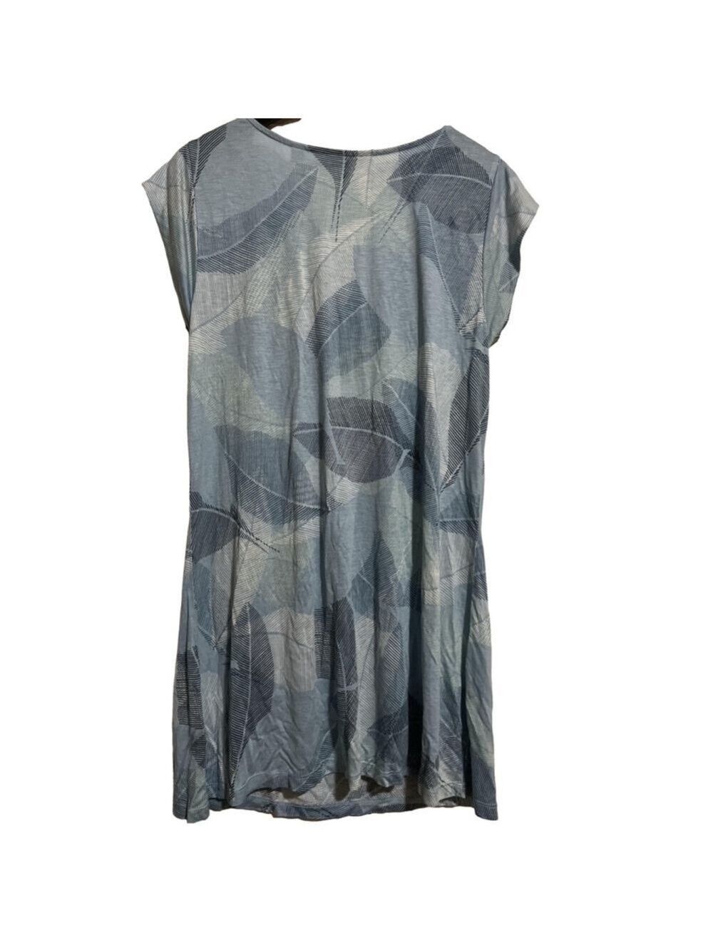 New York & Company Blue Leaf Print Dress XL - Picture 3 of 5